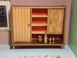 Vintage Puppenhaus hohes Buffet, 60er Jahre