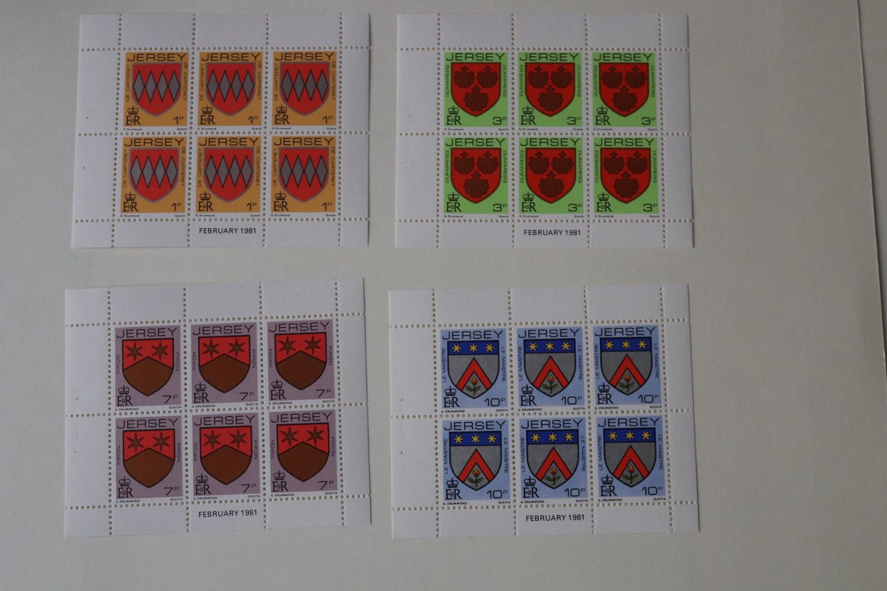 Alle Briefmarken: JERSEY 1981, WAPPEN, 11 MARKENHEFTCHENBLOCKS ** – Neu (gemäss Beschreibung) aus Erlach von Minka123 2
