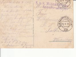 K.u.K. Zensurpost ab Innsbruck 1915