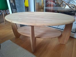 Couchtisch Holz oval mit Ablage guter Zustand