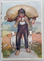 Bundesfeierpostkarte Nr.54b - 1931 - Senn mit Ziegen,  gest.