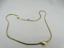 Vergoldete Silber 925 Halskette mit Zirkonia Anhänger