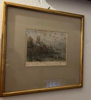 Bild antik von Basel Münster & Mittlere Brücke anno dazumal