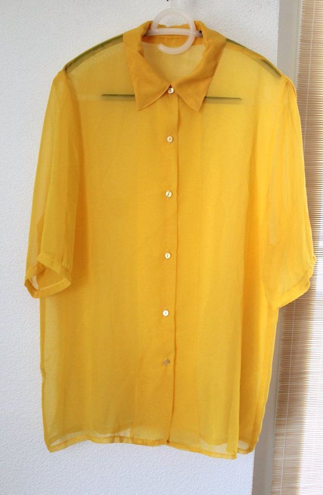Camicette: Gelbe Transparente Bluse, verm. M / L – Usato da Locarno venduto da madame-tus-sauds 2