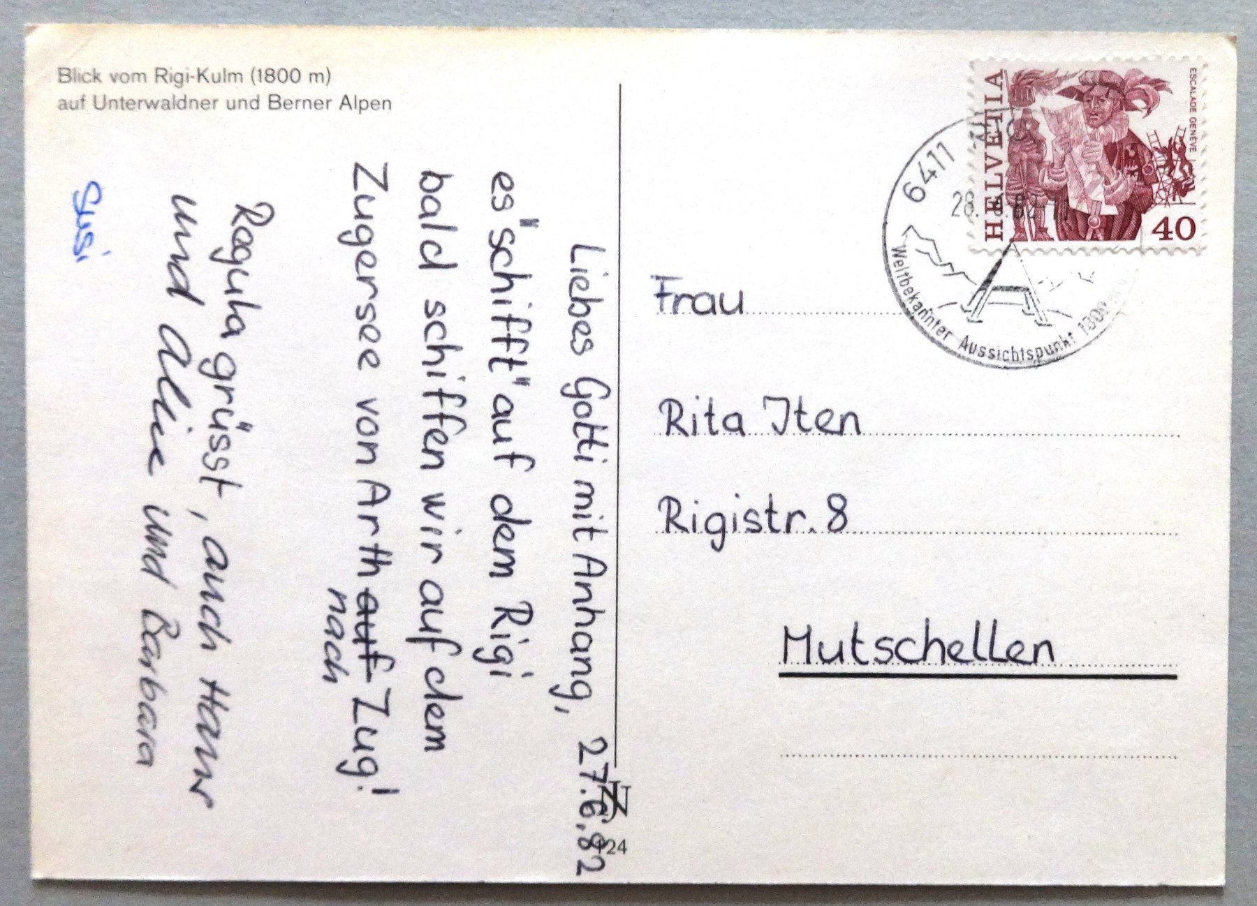 Ansichtskarten: Blick von Rigi-Kulm (1800 m) – Gebraucht aus Fétigny von Billy2miny 1