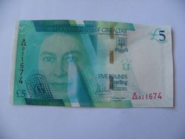 Gibraltar 5 Pfund 2020, P42, Königin Elisabeth II.Bankfrisch