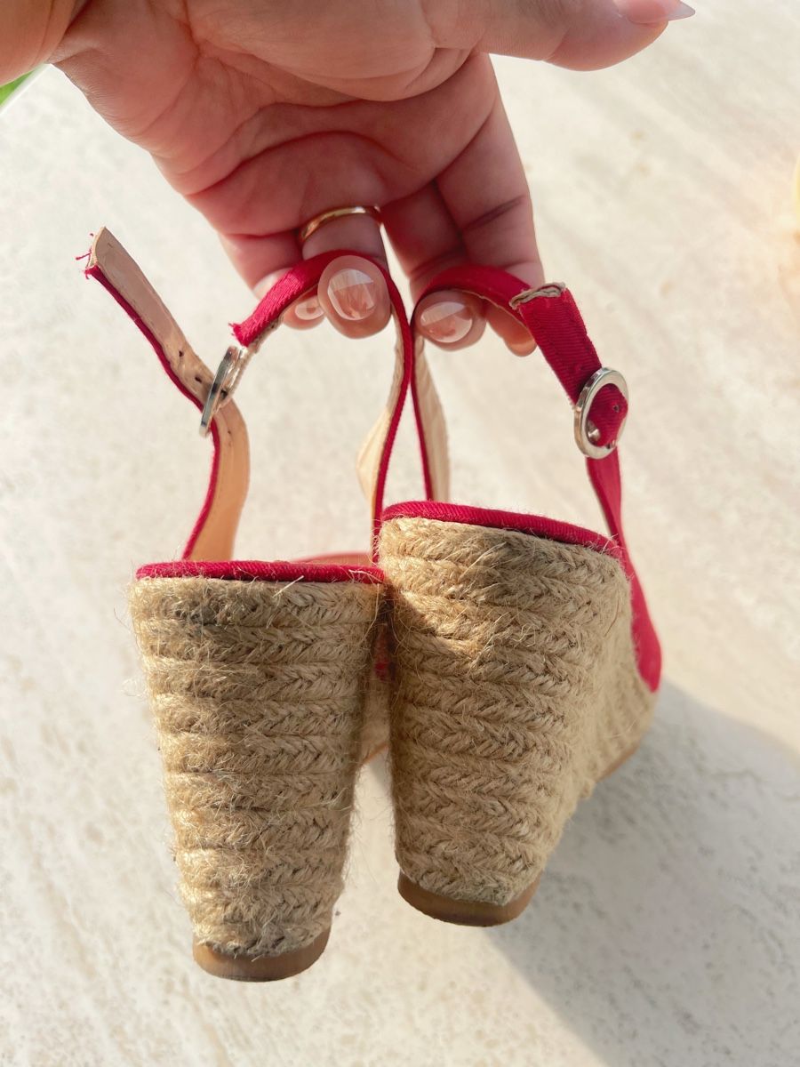 Scarpe da donna: Rote Sommer Keilsandalen Gr. 37 – Usato da Grafenried venduto da Kalocha 1