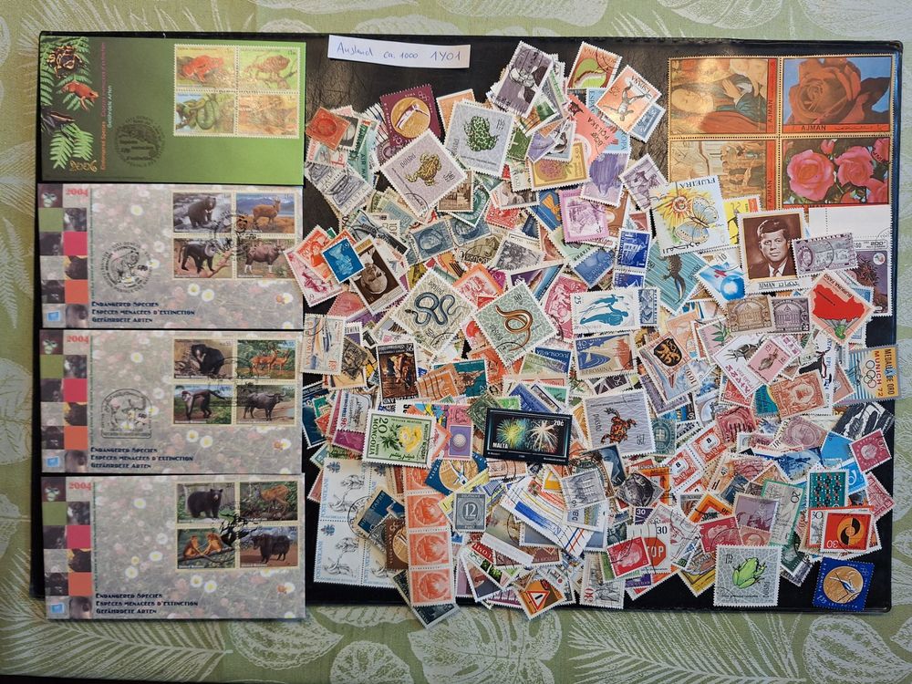 Alle Briefmarken: Ca 1000 Ausland-Briefmarken ab Uralt (1Y01) – Gebraucht aus Genolier von Antoine30
