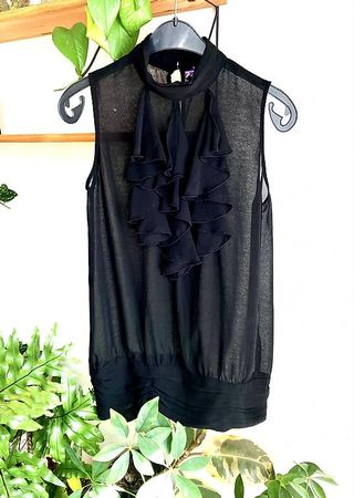 schickes, tiefschwarzes Top, 36, Sinnequanone
