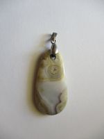 Pendentif Agate  forme goutte fermoir argent