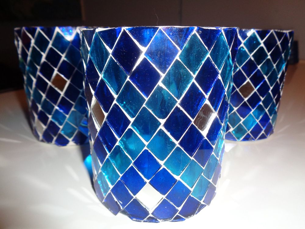 4 er SET TEELICHTGLÄSER HANDARBEIT AUS MAROKKO TÜRKIS/BLAU | Kaufen auf ...