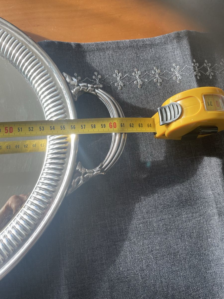 Piatti di portata: Vintage Serviertablett versilbert, Durchmesser 63 cm – Usato da Bern venduto da roa80 2