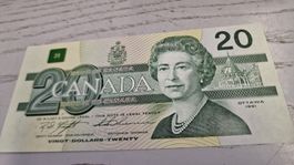 Kanada 20 Dollar Note Queen Elizabeth II 1991 