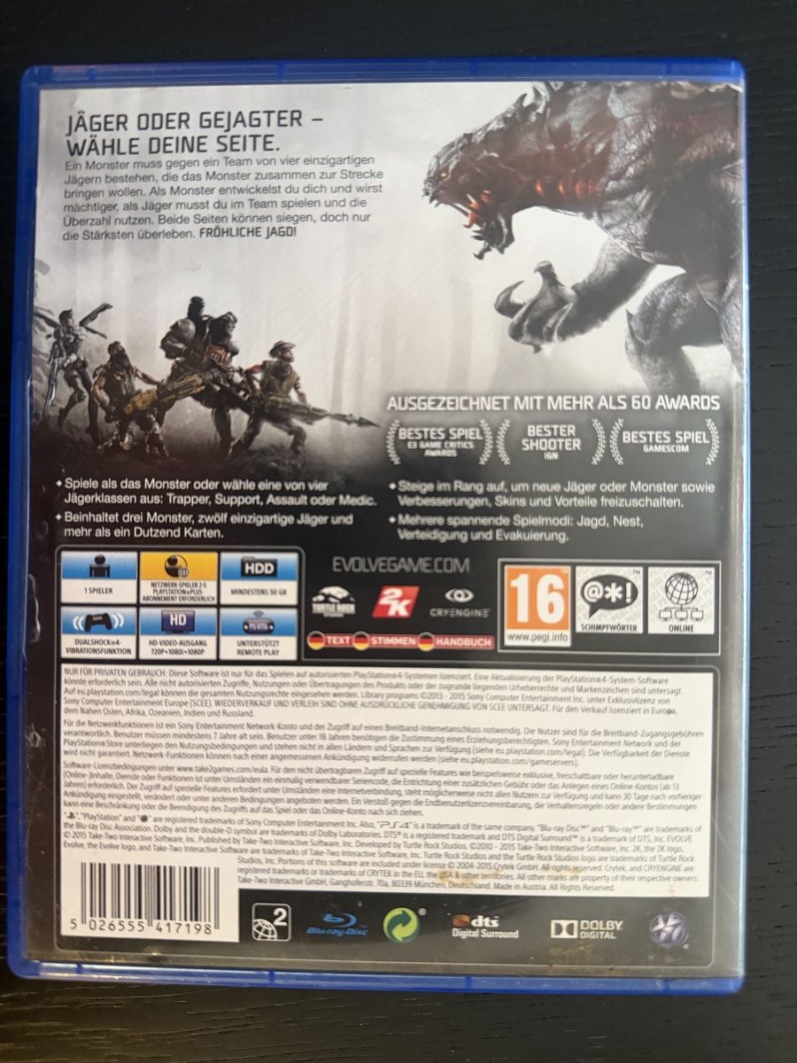 Sony Spiele: PS4 Spiel Evolve guter Zustand – Neu (gemäss Beschreibung) aus Lausen von EisAmStiel94 1