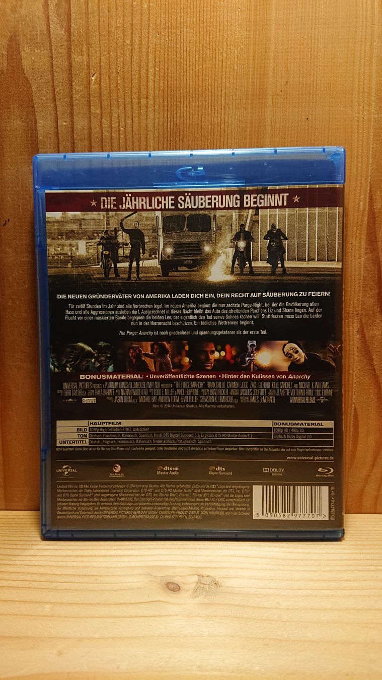 Tutti i DVDs: THE PURGE: ANARCHY Blu-Ray – Usato da Wilderswil venduto da Exebub 1
