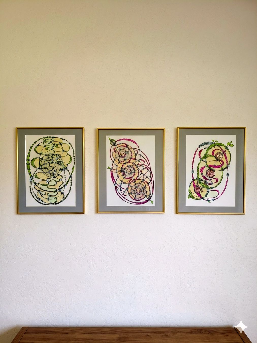 Dipinti: 3er Set Originale Kunstwerke, abstrakte Zeichnungen, – Nuovo e nell'imballaggio originale da Bex venduto da Dani-Dany 7