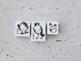LaBlanche Stempel Set Vögel & Schmetterling 3-tlg