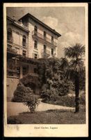 AK Lugano, Hotel Gerber mit Palme im Garten