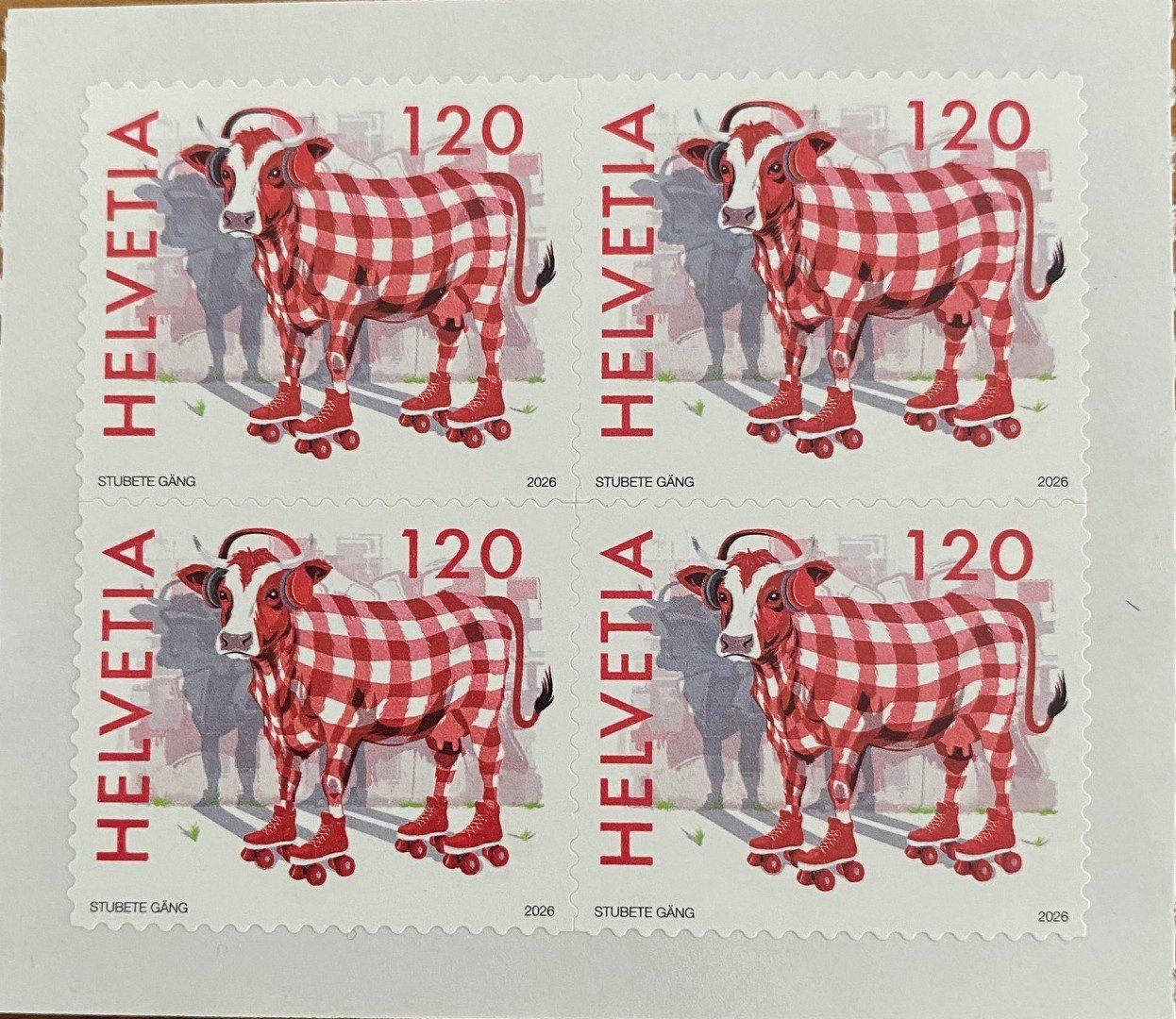 Alle Briefmarken: Viererblock 2026  Postfrisch "Designed by Stubete Gäng" – Neu und originalverpackt aus Aedermannsdorf von Sennahoy11