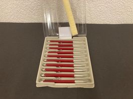 10 Parker Kugelschreiber Jotter, rot/silber, schreiben blau