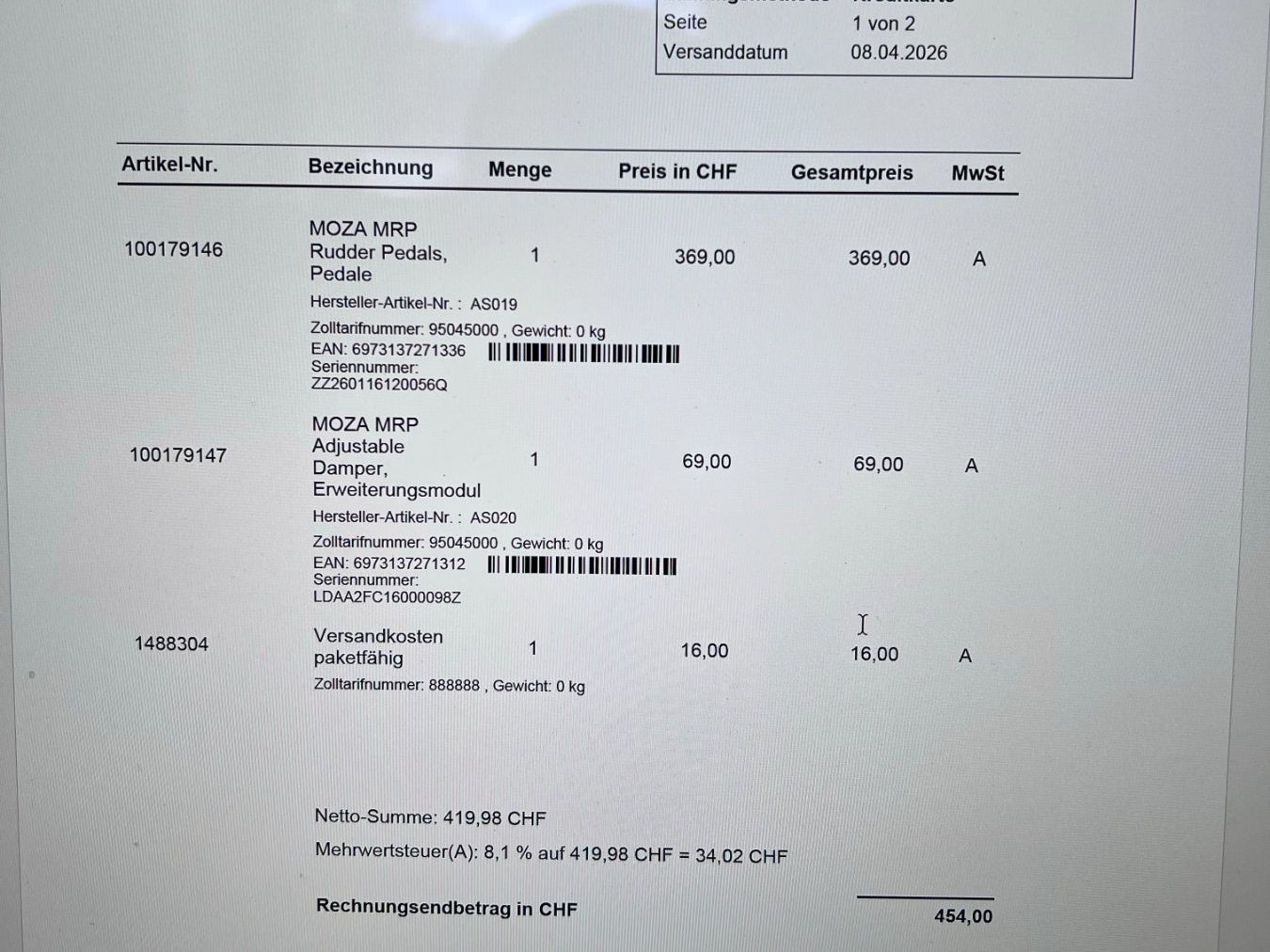 Moza Racing Controller: Rudderpedals RMP inklusive Damper RMP von Moza – Nuovo e nell'imballaggio originale da münsingen venduto da Laser45 5