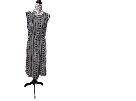 Sommerkleid schwarz weiss Muster Gr. L - neuwertig
