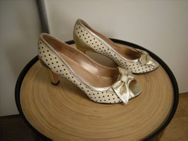 Peeptoes Sommer Pumps Gr.37 Echt Leder gold/beige