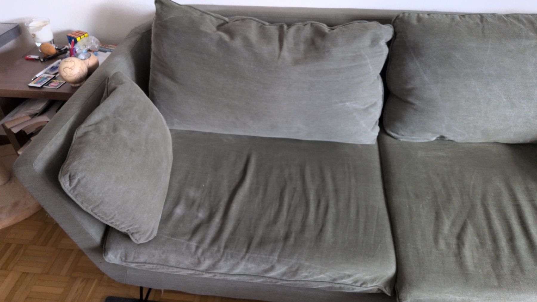 Divani: Sofa Olivgrün mit Hocker – Usato da Aesch BL venduto da Justmotos 3