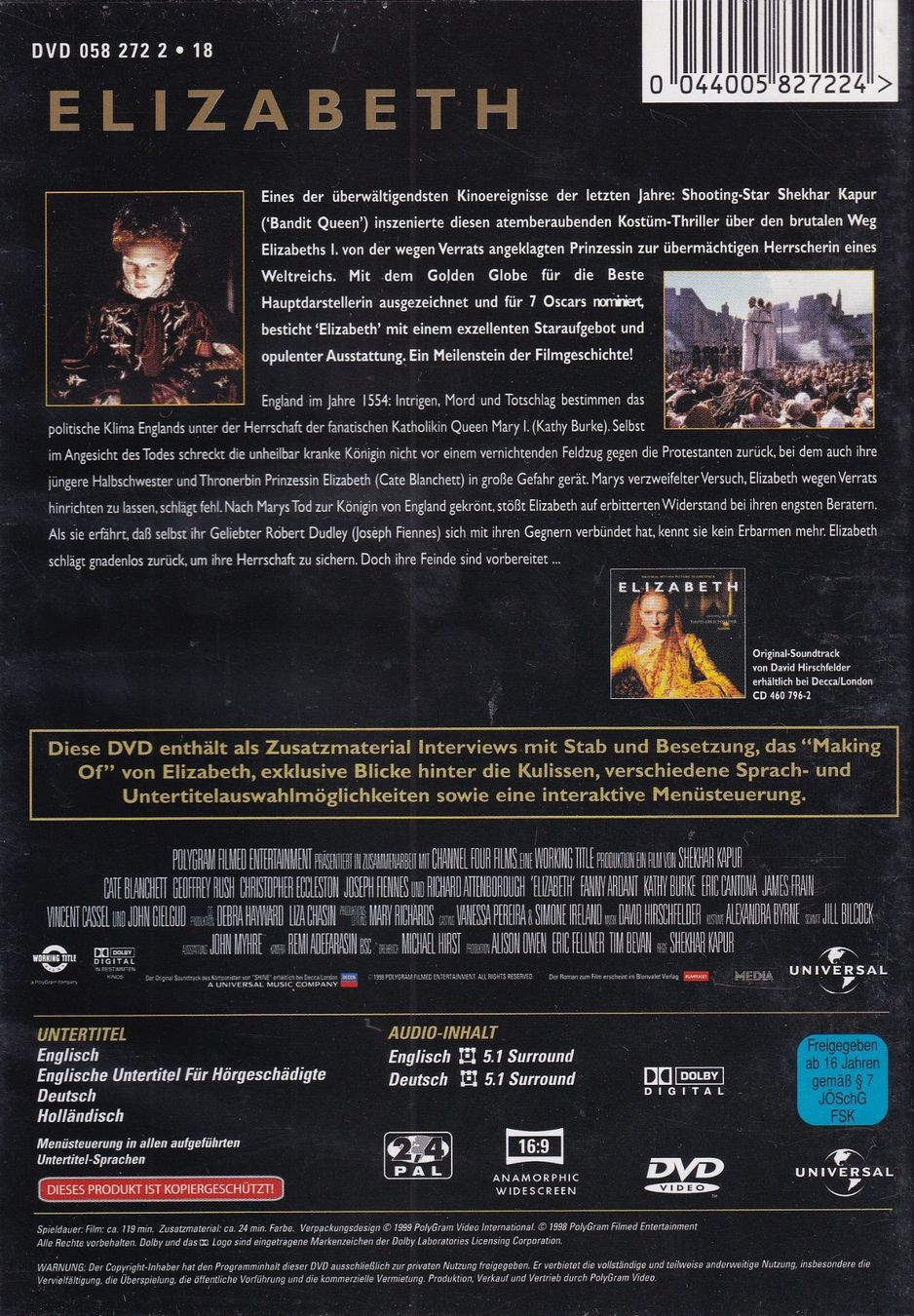 Tutti i DVDs: DVD ab Fr. 1.--, Elizabeth – Usato da Lausen venduto da Mondeo10628 1