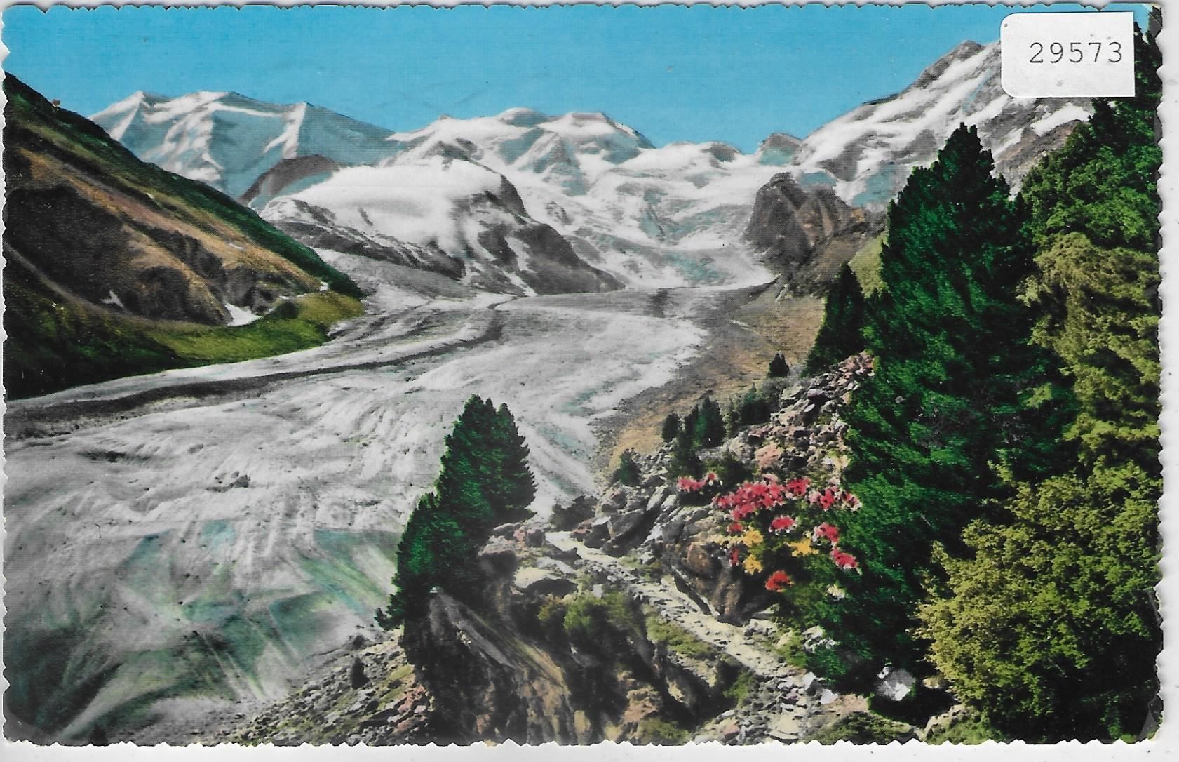 Ansichtskarten: Morteratschgletscher mit Piz Palü, – Gebraucht aus Ettingen von Kartenplanet