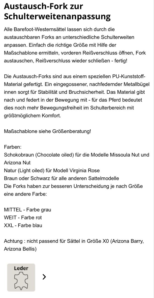 Selle & Accessori: Austausch-Fork/Wechselzwiesel Barefoot – Usato da Vordemwald venduto da tiw_x56r 5