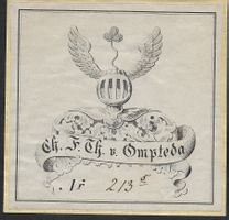 Ex-libris héraldique Christian Friedrich Theodor von OMPTEDA