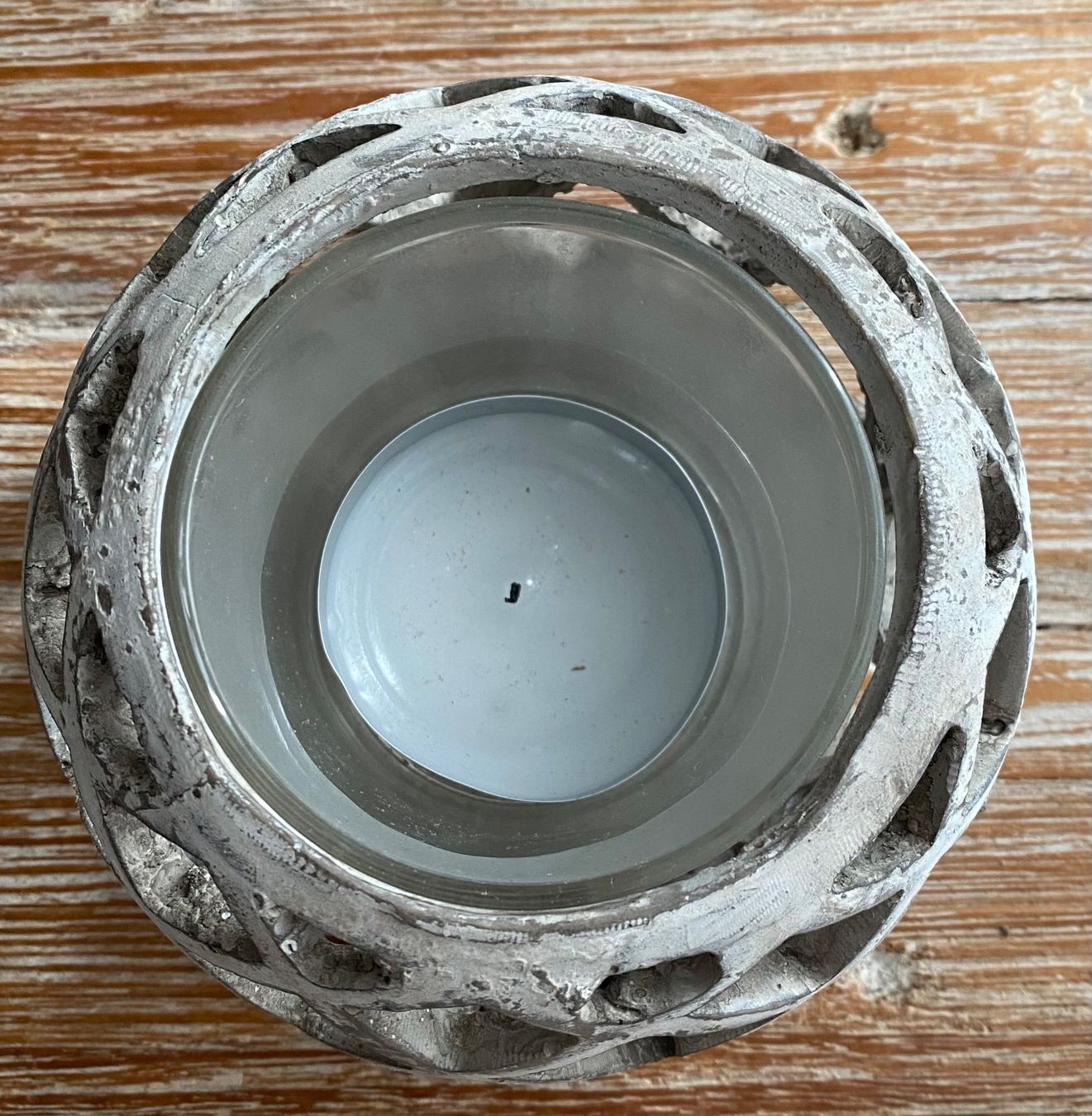 Portacandele: Rustikales Windlicht/Teelichthalter mit Glas, Shabby Chic – Usato da Reichenburg venduto da Noxima 2