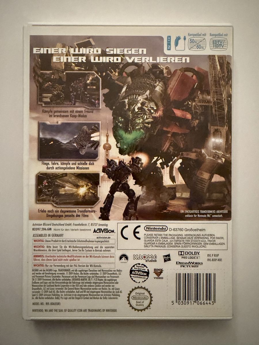 Nintendo Jeux: Transformers Die Rache Wii Game – D'occasion à Hendschiken par Jamie2006 1