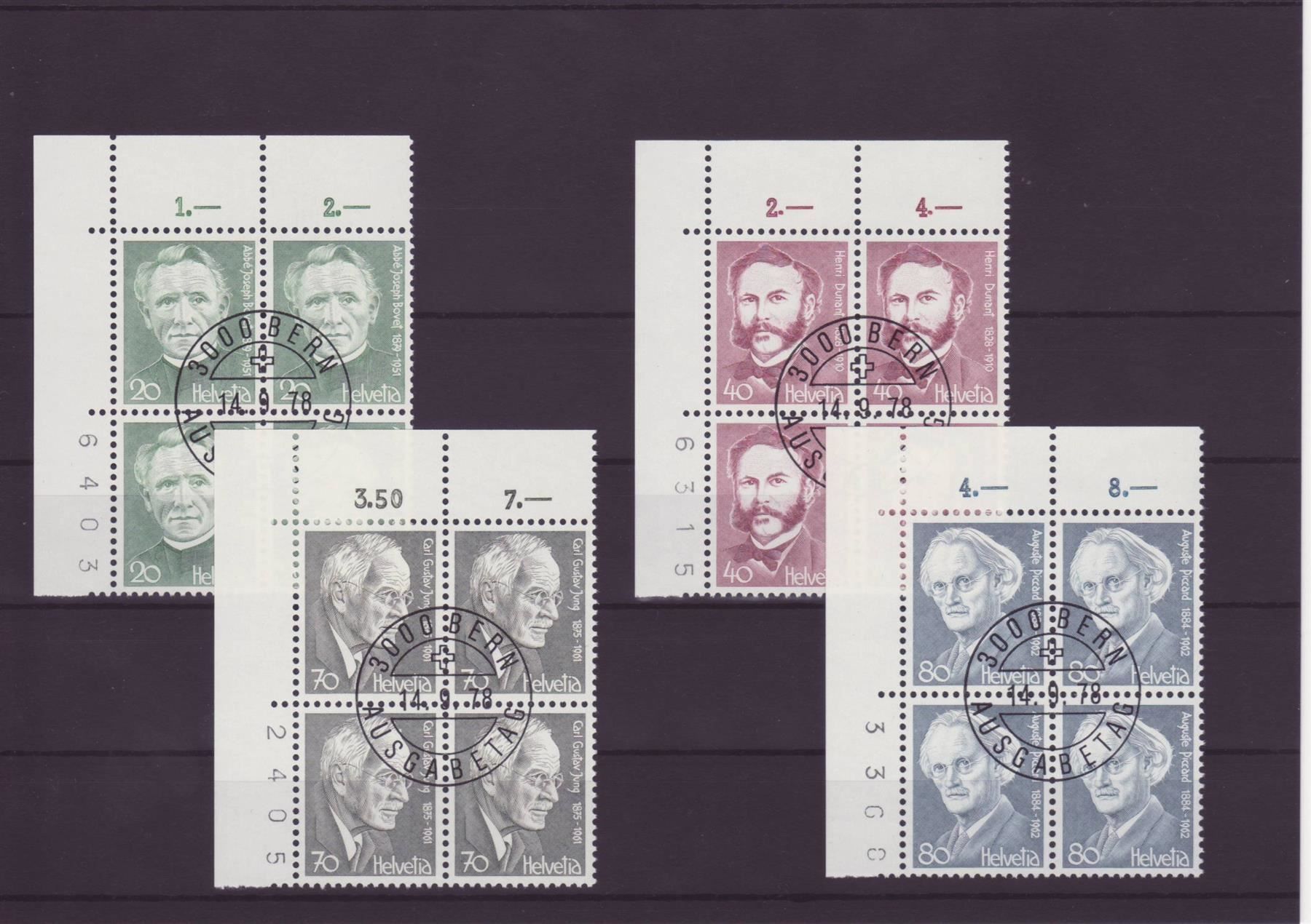 Alle Briefmarken: 1978 Porträt 4er-Block ET Eck/Bogennr. – Gebraucht aus Spiez von Crazyduck