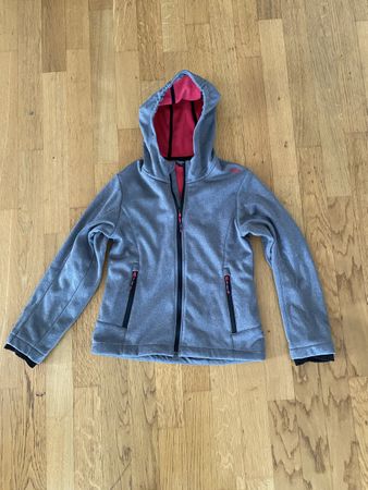 CMP Fleece Jacke mit Kapuze, Grau, Grösse 152 Top!