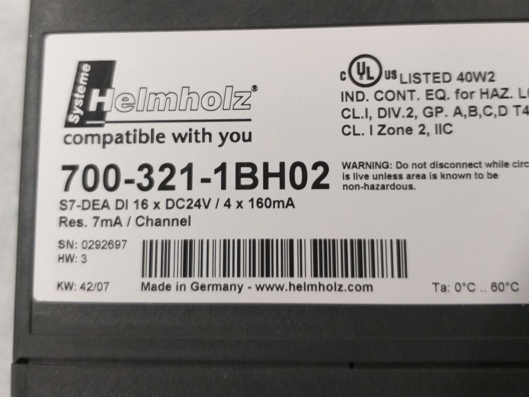 Siemens Componenti elettronici: Siemens S7-300 Modul SM321 16DI – Usato da Worben venduto da Cosmetique 2