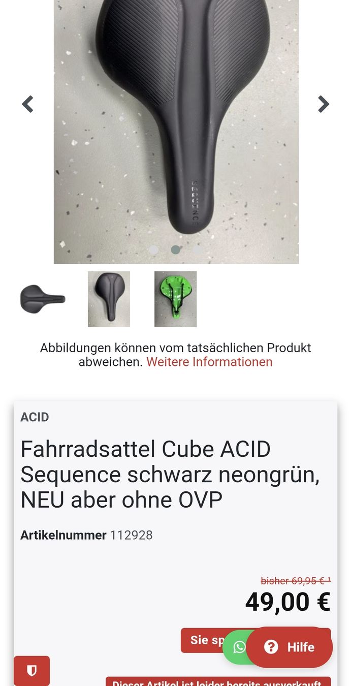 Cube Pièces détachées: Cube Acid Sequence Sattel - 2 Stück in BLAU – Neuf (Voir description) à Zürich par kirkfdjg 4