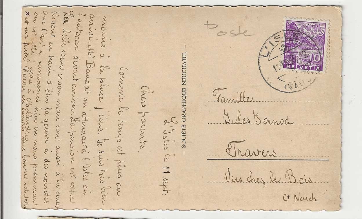 Cartoline postali: L'Isle, 1936 – Usato da Spiez venduto da Niesen20 1