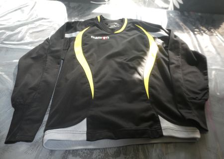 Maillot manches longues Macron, sport, noir/jaune fluo XXS