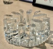 Vintage clear glass candle holder