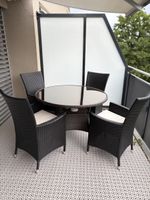 Gartenset 4 Stühle mit Tisch Rattanset