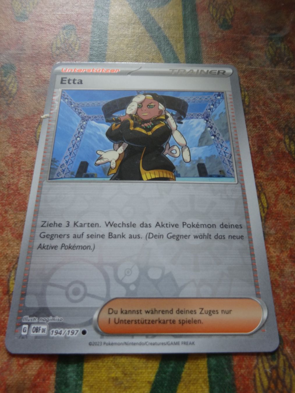 Pokémon Carte collezionabili: POKEMON  Etta    G  OBF DE    194/197   TRAINER   2023 – Usato da Romanel-sur-Lausanne venduto da Swift13