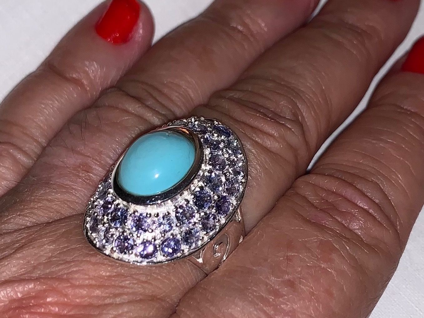 Llan Valls Joies Ringe: Sleeping Beauty Turquoise & Tanzanites Sterl.Silver 925 Ring – Neu (gemäss Beschreibung) aus Birsfelden von Brut 8