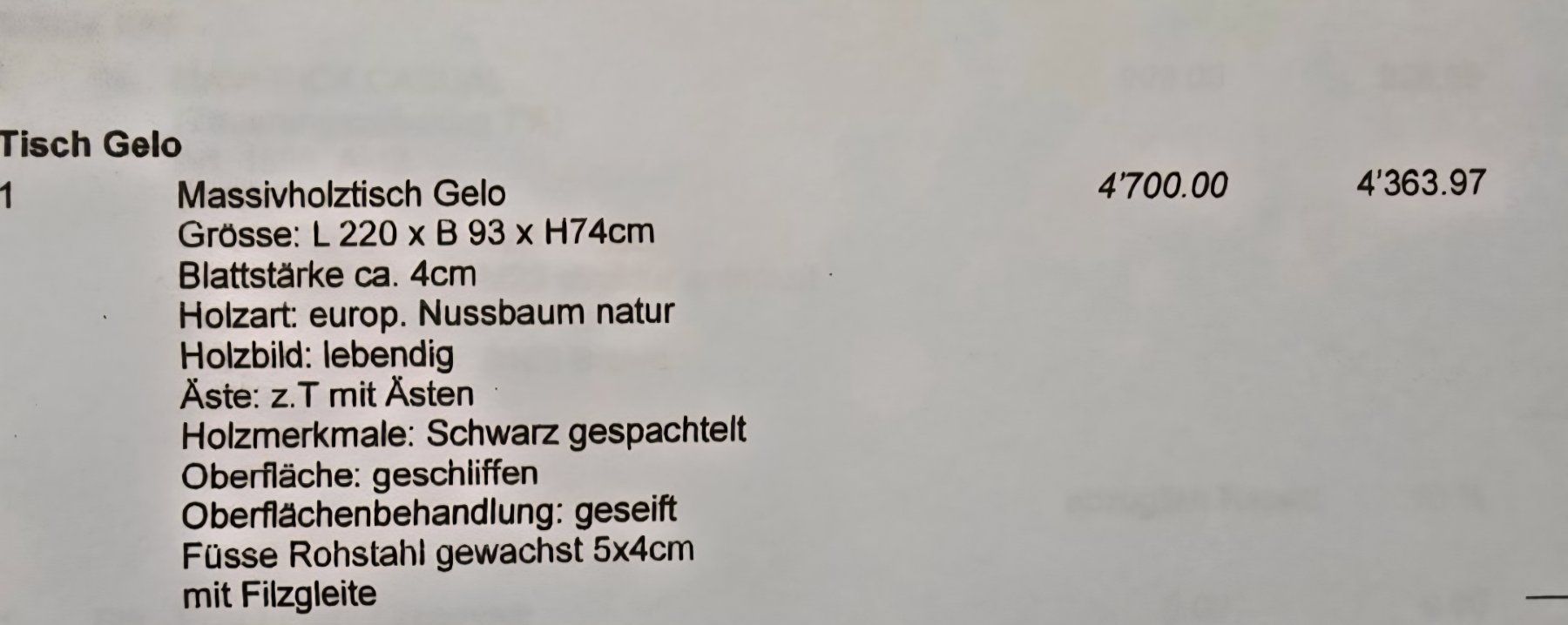Tables: massiver Esstisch,  Nussbaum – Neuf (Voir description) à Zürich par Reni8048 6
