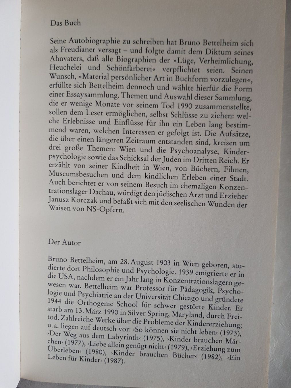 Libri: Bruno Bettelheim - Themen meines Lebens - 1993 – Usato da Walterswil BE venduto da Lonitti 2