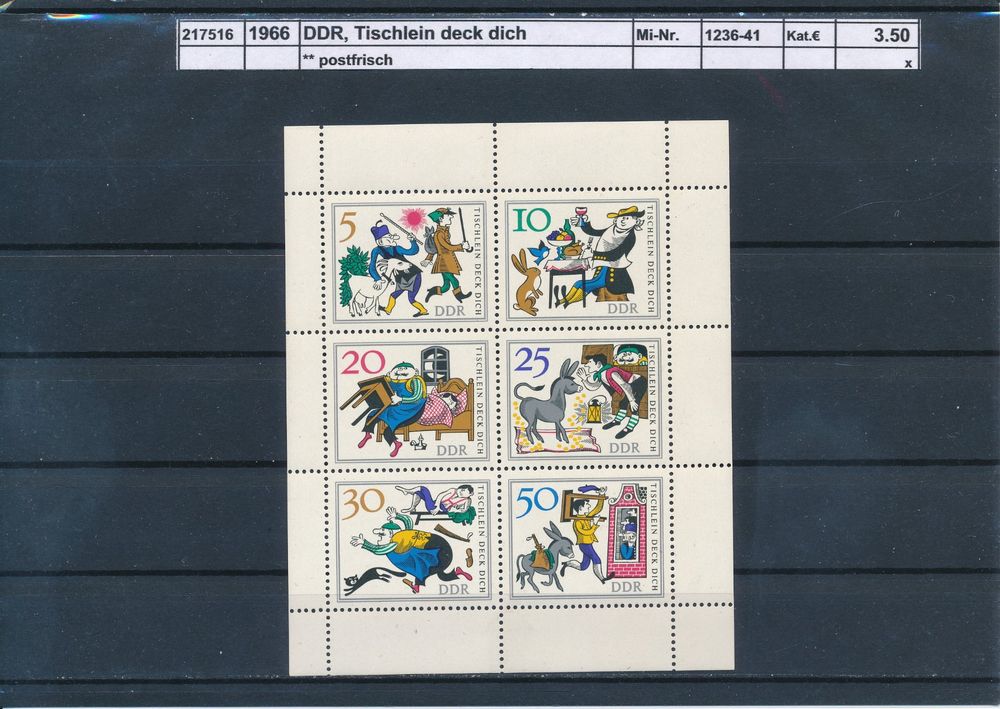1966 DDR, Tischlein deck dich - Block (Neu (gemäss Beschreibung)) in ...