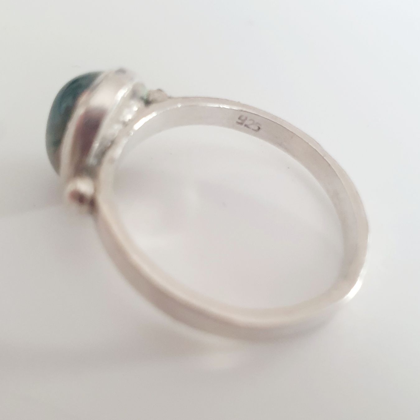 Anelli: Silberring 925 mit Moosachat Edelstein Ring Gr. 18.6 mm – Usato da Kreuzlingen venduto da Wunderkiste123 5