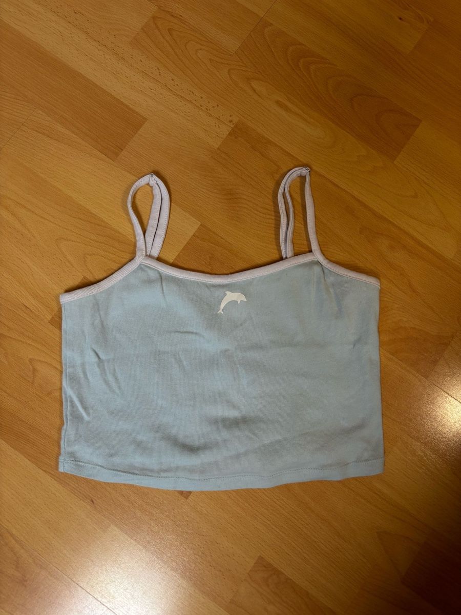 Camicette, T-shirt & Top: Sommerliches Top mit Delfin, hellblau – Nuovo (secondo la descrizione) da Sumiswald venduto da fid_v269