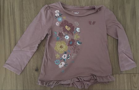 Langarmshirt Blumenmuster, Grösse 110